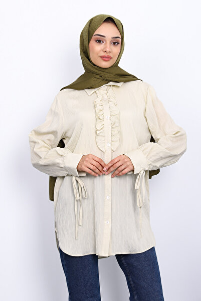 İmajButik Stone Sleeve Tie-Up Shirt
