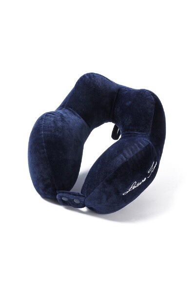 Flippy Flippy Cotton Neck Travel Pillow with 4 Lumps, Adjustable, Blue