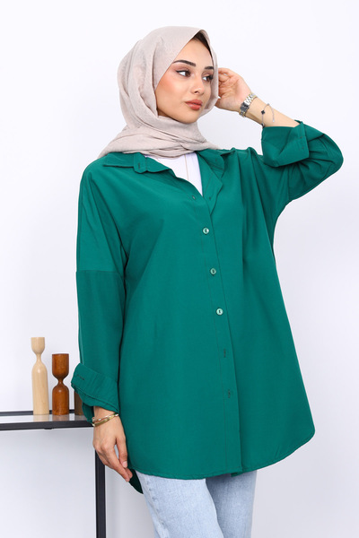 İmajButik Emerald Plain Terikoton Casual Shirt