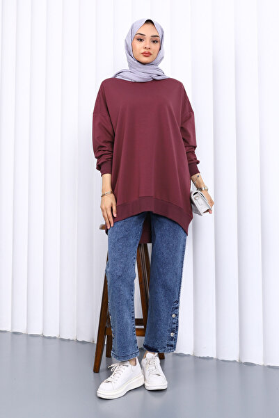 İmajButik Φούτερ Oversize με κοντό μπροστινό μέρος και μακρύ πίσω μέρος