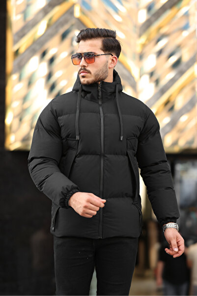 Boymen Ανδρικό χειμωνιάτικο παλτό με κουκούλα για νερό και αντιανεμικό