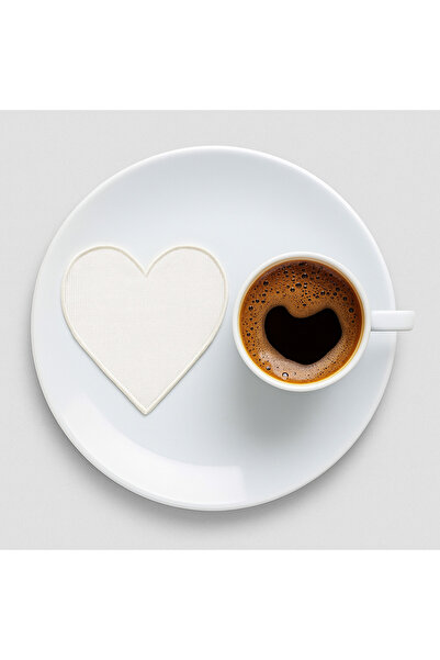 GALATATEKS NAkış Kaneviçe işlenebilen kalp kokteyl sunum peçetesi 6 adet