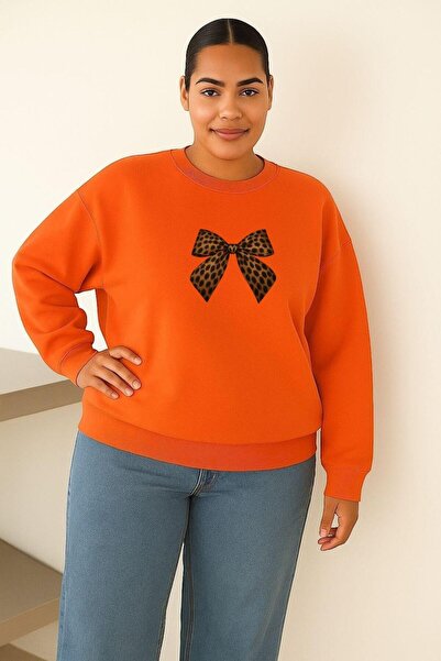 E-ROMA SWEATSHIRT UNISEX DE MĂRIME MARE IMPRIMAT CU PANGĂ DE BUMBAC CU 3 FIȘURI