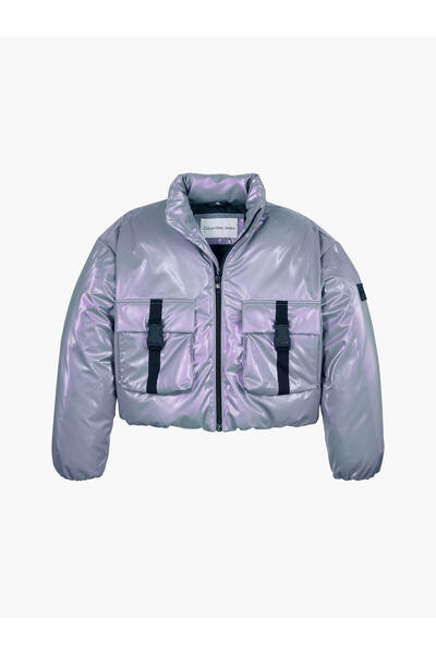 Calvin Klein HYPER SHIMMER PADDED Kadın Lila Şişme Mont