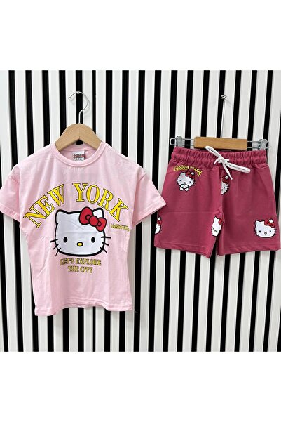 UESKİDS Girl's Character Shorts Suit