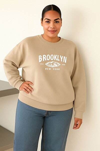 BENROMA 3 Yarn Combed Brooklyn Printed Unisex Sweatshirt