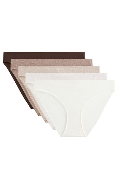 Oysho 5'li fitilli pamuklu karışımlı klasik külot