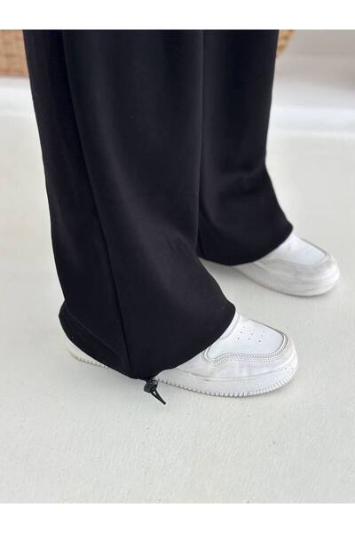 Noa Noa Modal Fabric Trousers with Elastic Waist and Leg Detail