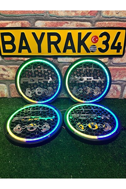 TREND Özel Üretim 4 Adet 20CM Pixel Kayar Ledli Kumandalı 358 Modlu Midrange Kapağı 4lü Set