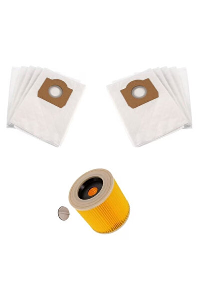 STRATEGIC Set filtru de aer si 10 saci textili compatibile cu aspiratoare Kar...