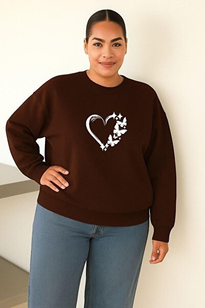 BENROMA Hanorac unisex de mărime mare, cu 3 fire, din bumbac pieptănat, cu im...