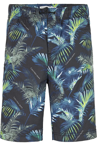 Calvin Klein AOP PALM SHORTS Erkek Yeşil Şort