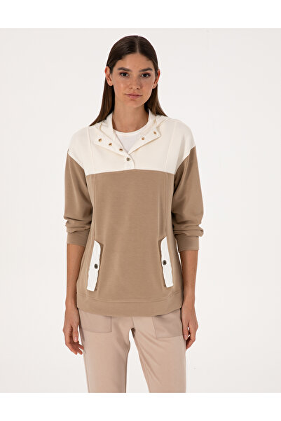 Pierre Cardin Beige Oversize Modal Blend Sweatshirt 50309096-Vr011