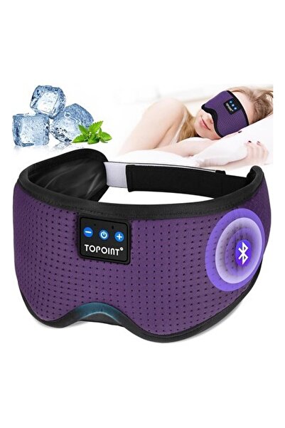TOPOINT Uyku Kulaklıkları Bluetooth Uyku Maskesi - Mor