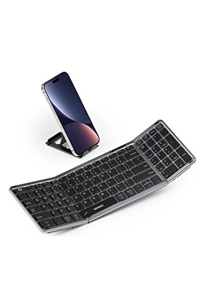 Seenda Seeda Tuş Takımlı Katlanabilir Bluetooth Klavye Black And Dark Grey