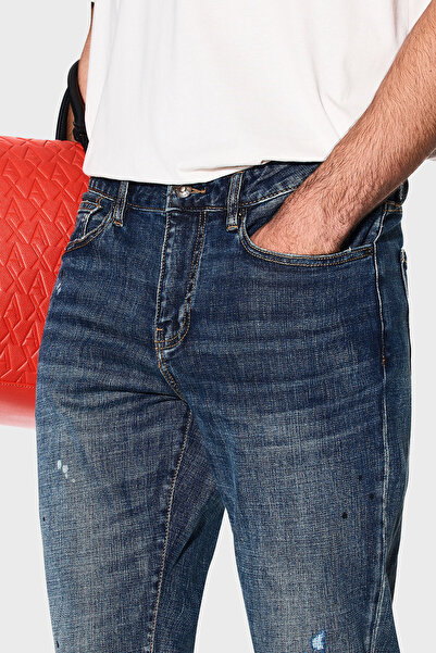 Armani Exchange Stretch Cotton Slim Fit Low Waist Skinny Leg Jeans Men Denim Pants Xm000070 Af17012