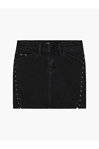 Calvin Klein STRAIGHT SKIRT WASHE Kadın Antrasit Etek