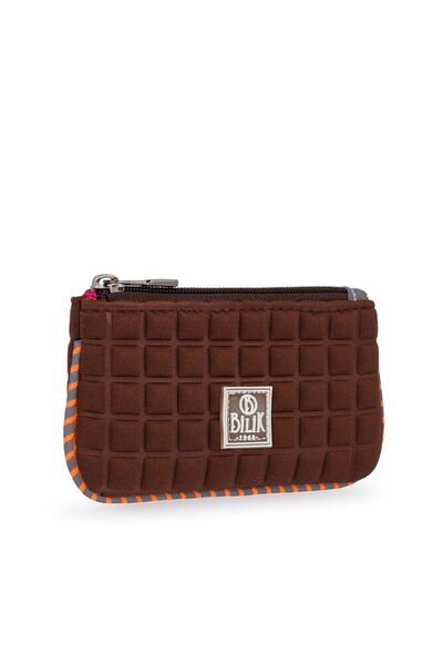 Bilik Deri Scuba Coin Purse Brown Women's Wallet Zi̇p