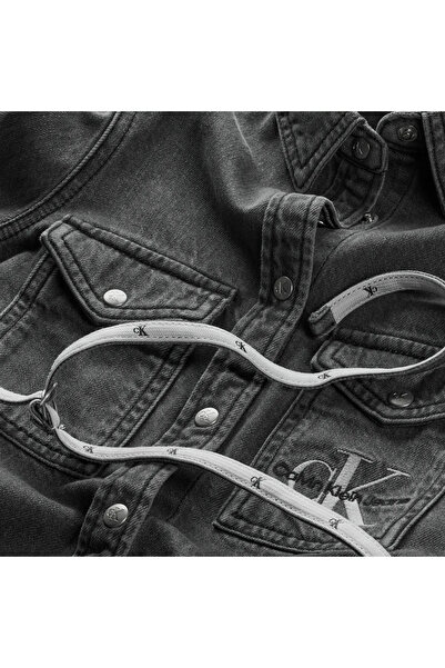 Calvin Klein DENIM LS DRESS LIGHT Kadın Antrasit Elbise