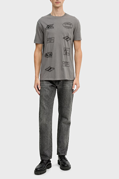 Armani Exchange Embroidered Cotton Regular Fit Crew Neck t Shirt Men's t Shirt Xm001899 Af16283 U8
