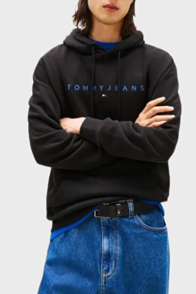 Tommy Jeans Logolu Pamuklu Regular Fit Kapüşonlu Polar Sweat Erkek SWEAT DM0D...