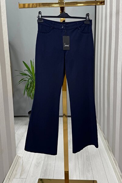 Sentez Pantaloni Canvas evazat Albastru Marin 5531