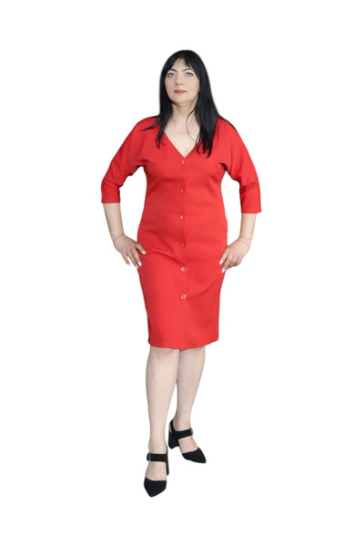 AD Fashion 2 in 1 dress made of Barbie fabric - deep red - 48 EU