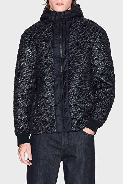 Armani Exchange 4G Kabartmalı Logolu Regular Fit Kapüşonlu Mont Erkek MONT XM001093 AF16589 FC196