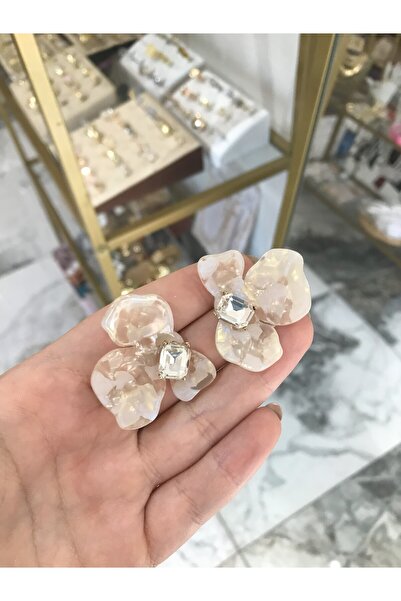 the ASEL İNCİ أقراط موديل بنفسجي بتفاصيل حجرية