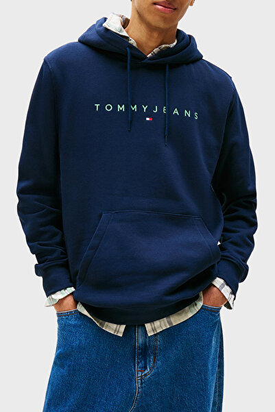 Tommy Jeans Logolu Pamuklu Regular Fit Kapüşonlu Polar Sweat Erkek SWEAT DM0D...