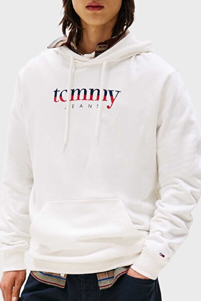 Tommy Jeans Logolu % 100 Pamuk Regular Fit Kapüşonlu Sweat Erkek SWEAT DM0DM2...