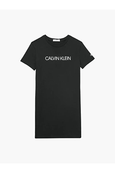 Calvin Klein INST LOGO T-SHIRT DR Kadın Siyah Elbise