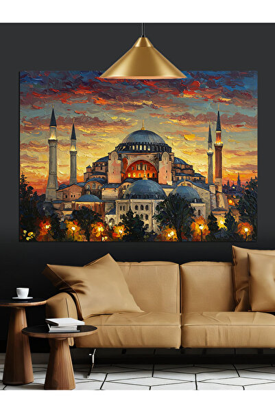 Artmeg Akşam Vakti Ayasofya Manzarası Dekoratif Kanvas - Mdf Ahşap Tablo