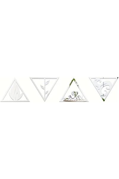 Slasa Acrylic Mirror Wall Stickers with Four Elements by - Triangle Design 11.8 × 14.4 Inches Featu