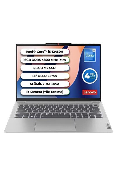 LENOVO Ideapad 5 Slim Case Intel Core İ5-12450H 16 GB 512 GB SSD Freedos 14 Inç 83BF0065TX Işıklı Kl