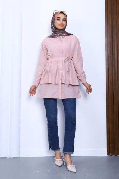 İmajButik Powder Side Tie Poplin Tunic