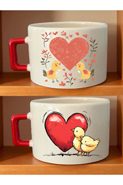 lili hediyelik فنجان قهوة على شكل كتكوت لطيف مكون من قطعتين - هدايا يمكن تقدي...