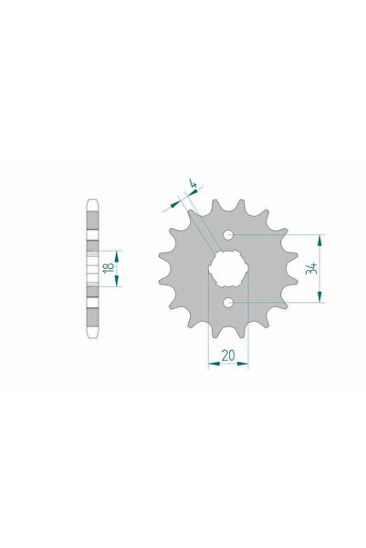 AFAM Pinion față din oțel standard 20200 - 428 - 15 dinți (pentru motociclete)