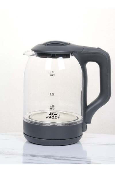 PROOF 1.7L Glass Electric Kettle - High safety, fast boiling, automatic shut-off, elegant transparent desi