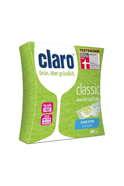claro Tablete ecologice pentru mașina de spălat vase, 40 de tablete, 640 g Classic