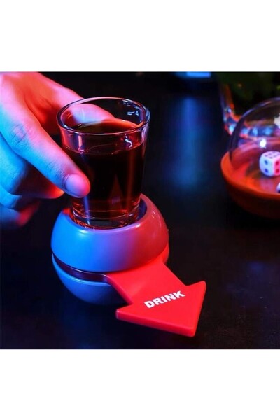 Flippy Drink Spin Flippy Drinking Game, 10.3 x 11.5 cm, Glass Shot Glass, gray