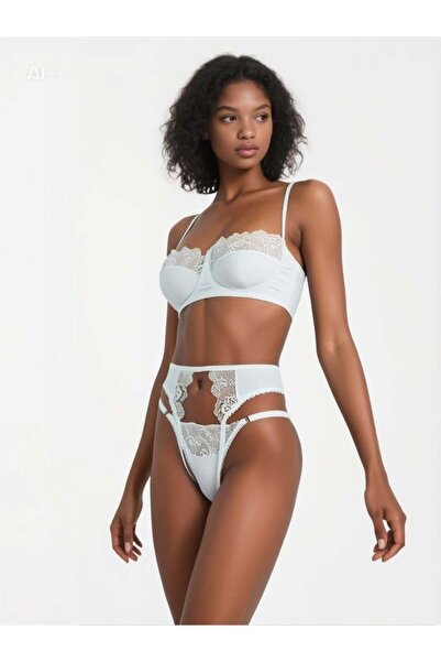 Pemilo Women's 5005 Garter Set Ecru