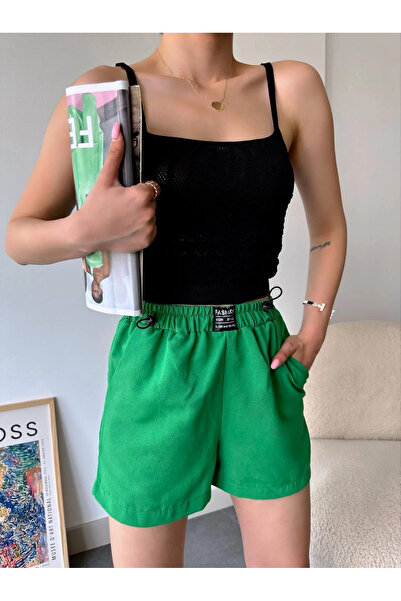 İntive Lingerie Linen Shorts with Coat of Arms Green S251003