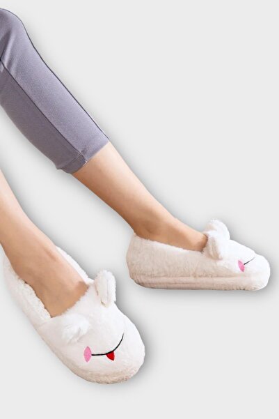 Liger Winter Women's Slippers Home Shoes |   Frog Figured |   Non-Slip Base White