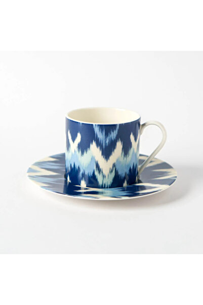 VİTELLİ İkat Collection Mavi Porselen Çay Fincanı