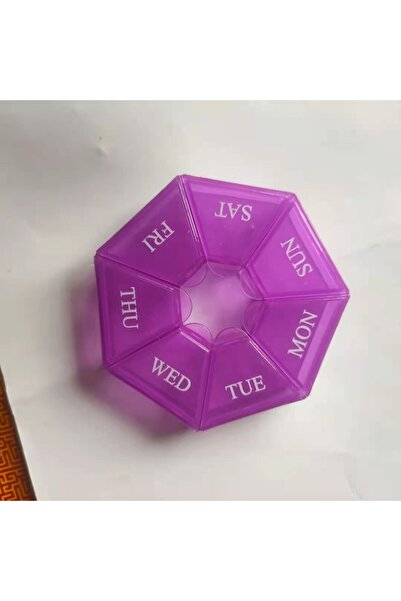 Optim Solution Cutie separator medicamente cu zilele saptamanii,Plastic, 7 compartimente, Mov