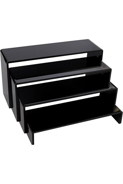 Slasa حوامل عرض أكريليك مكونة من 4 قطع - حاملات شفافة متينة لعرض متعدد الطبقات