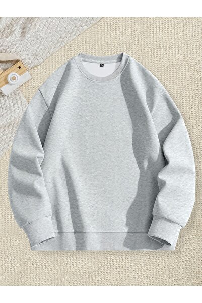 Leader leather Унисекс суитшърт с обло деколте – 2-слоен полиестер с кадифена...