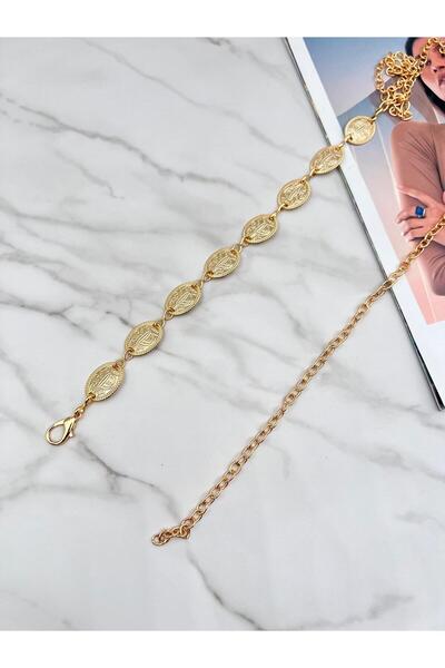 EMR Official Curea de damă aurie, curea pentru jachetă, curea pentru talie, curea cu lanț.