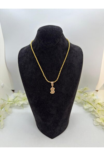 Constanza Exclusive 14 Ayar Altın Kaplama Renginde Özel Tasarım S Harfli Koly...